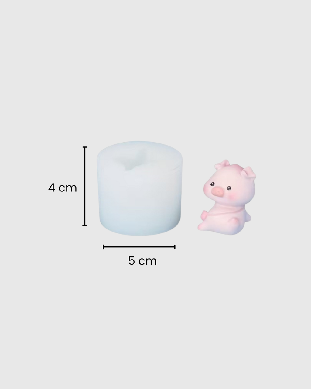 Set de 4 moldes de silicona en forma de de cerditos