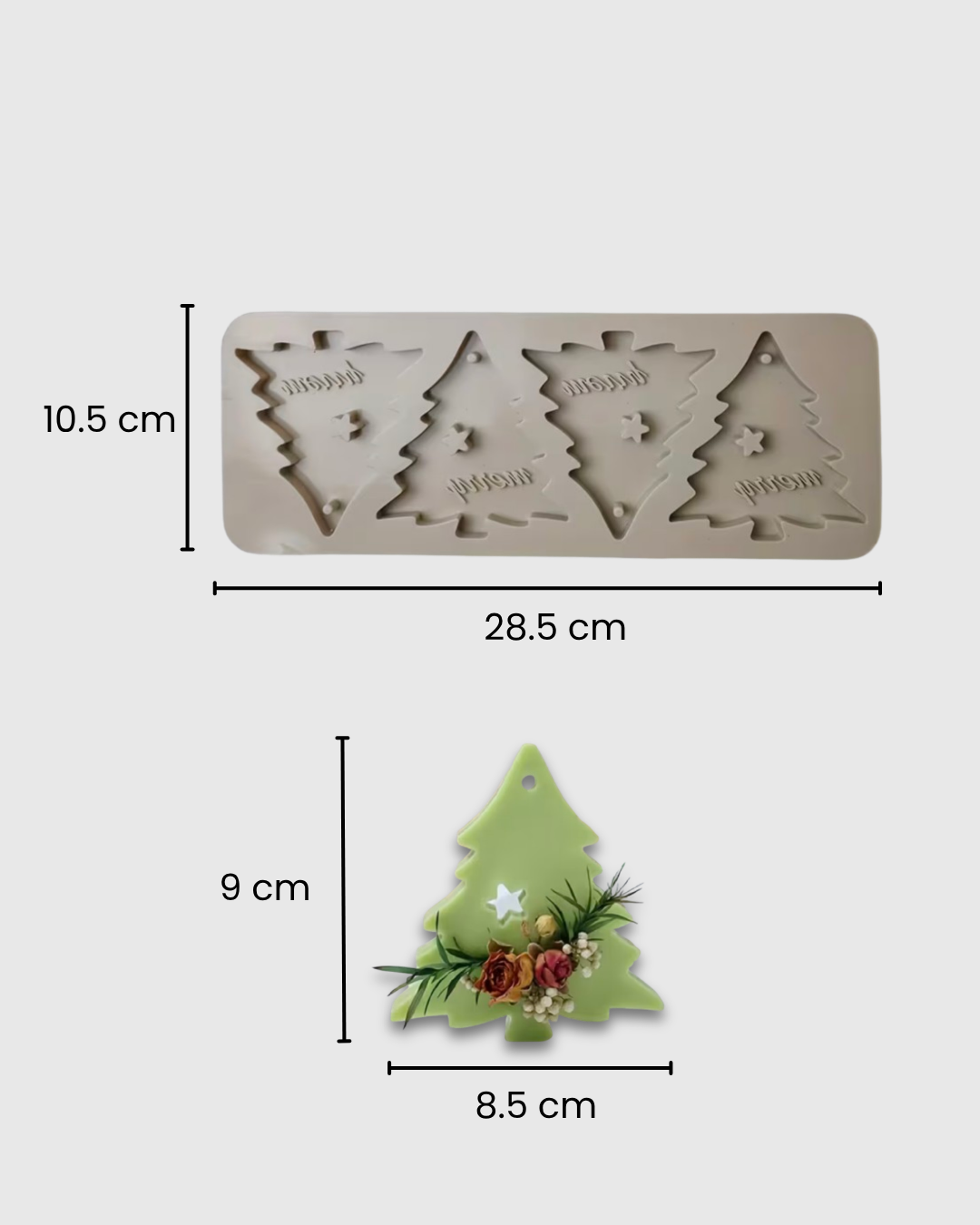 Molde de Silicona Árbol de Navidad x4