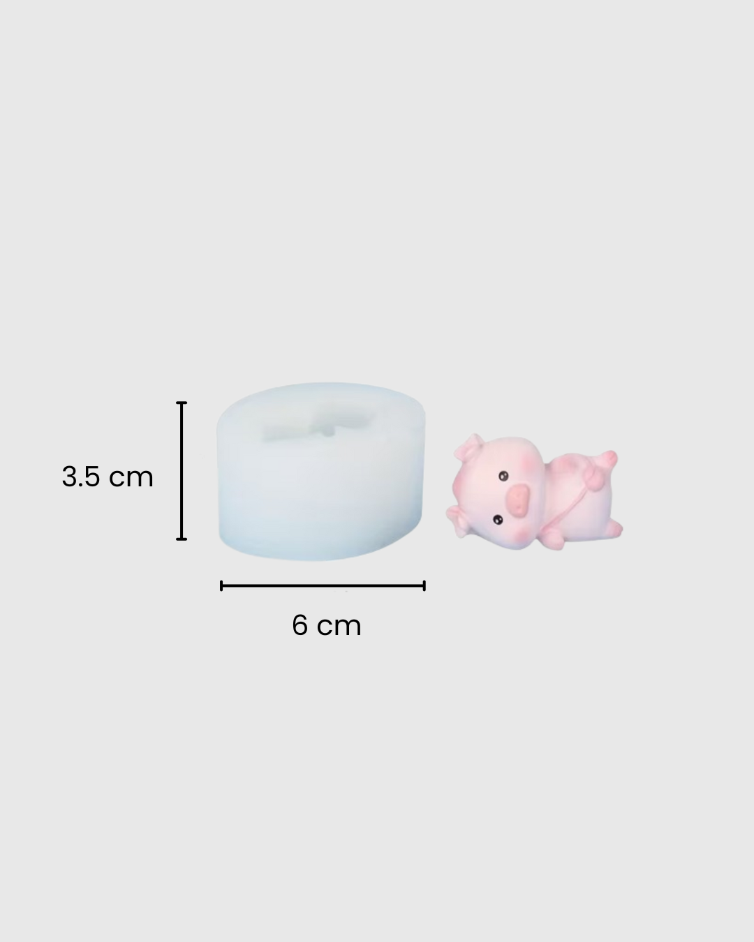 Set de 4 moldes de silicona en forma de de cerditos