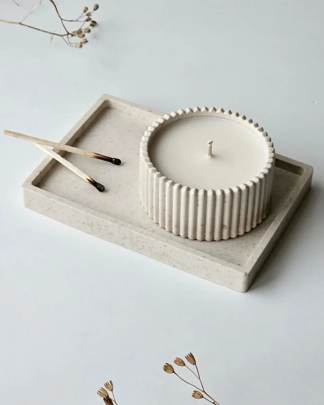 Molde de Silicona para Recipiente Pequeño con Rayas