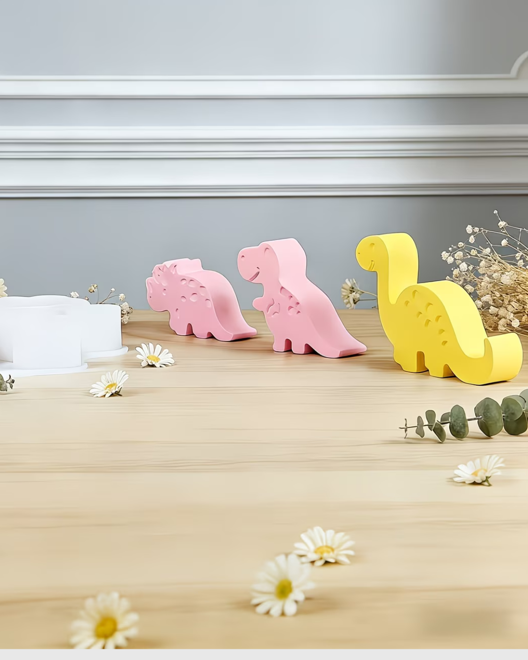 Molde de Silicona 3 Dinosaurios Pequeños