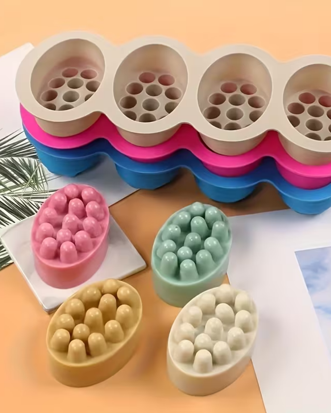 Molde de Silicona para Jabón de Masaje – 4 Cavidades