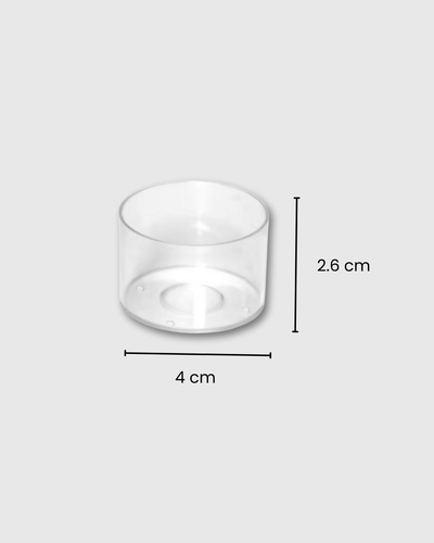 Vasos transparentes de policarbonato para velas 2.6cm de alto