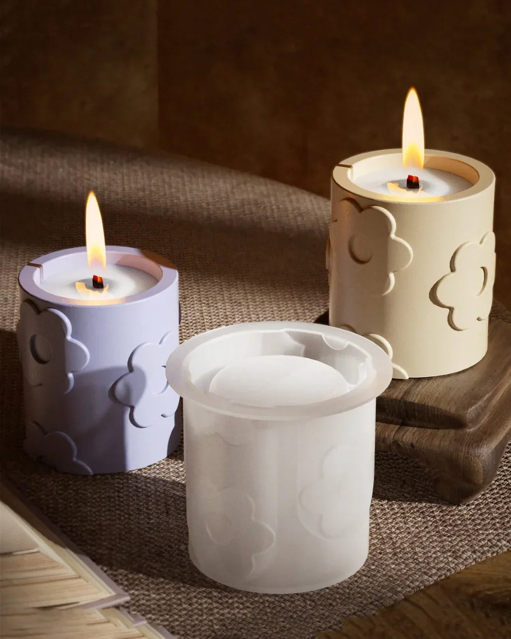 Molde de silicona Vaso con flores en relieve