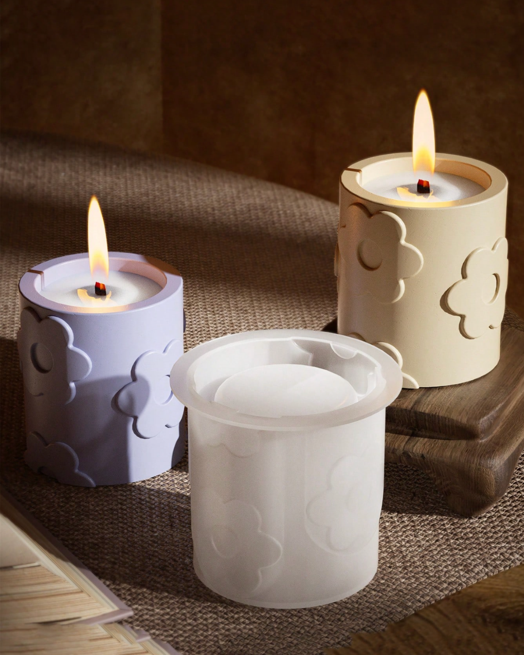 Molde de silicona flor circular en relieve