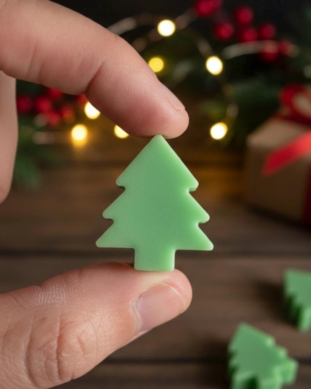 Molde de silicona navideño con mini árboles y muñecos de jengibre