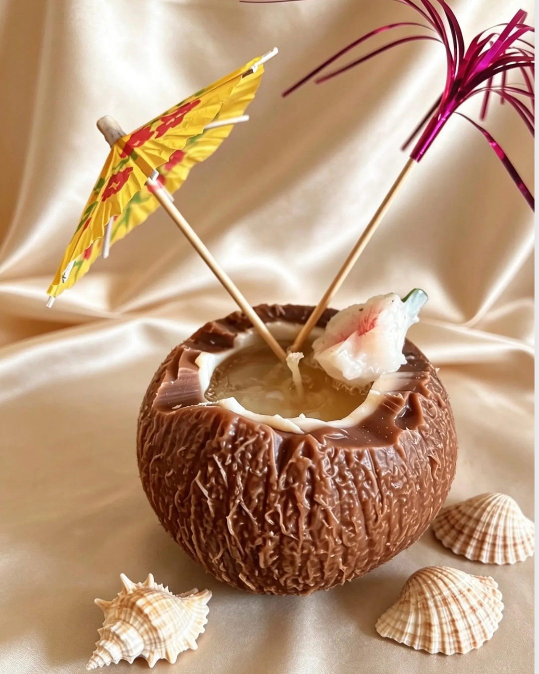 molde de silicona para velas con forma de concha de coco