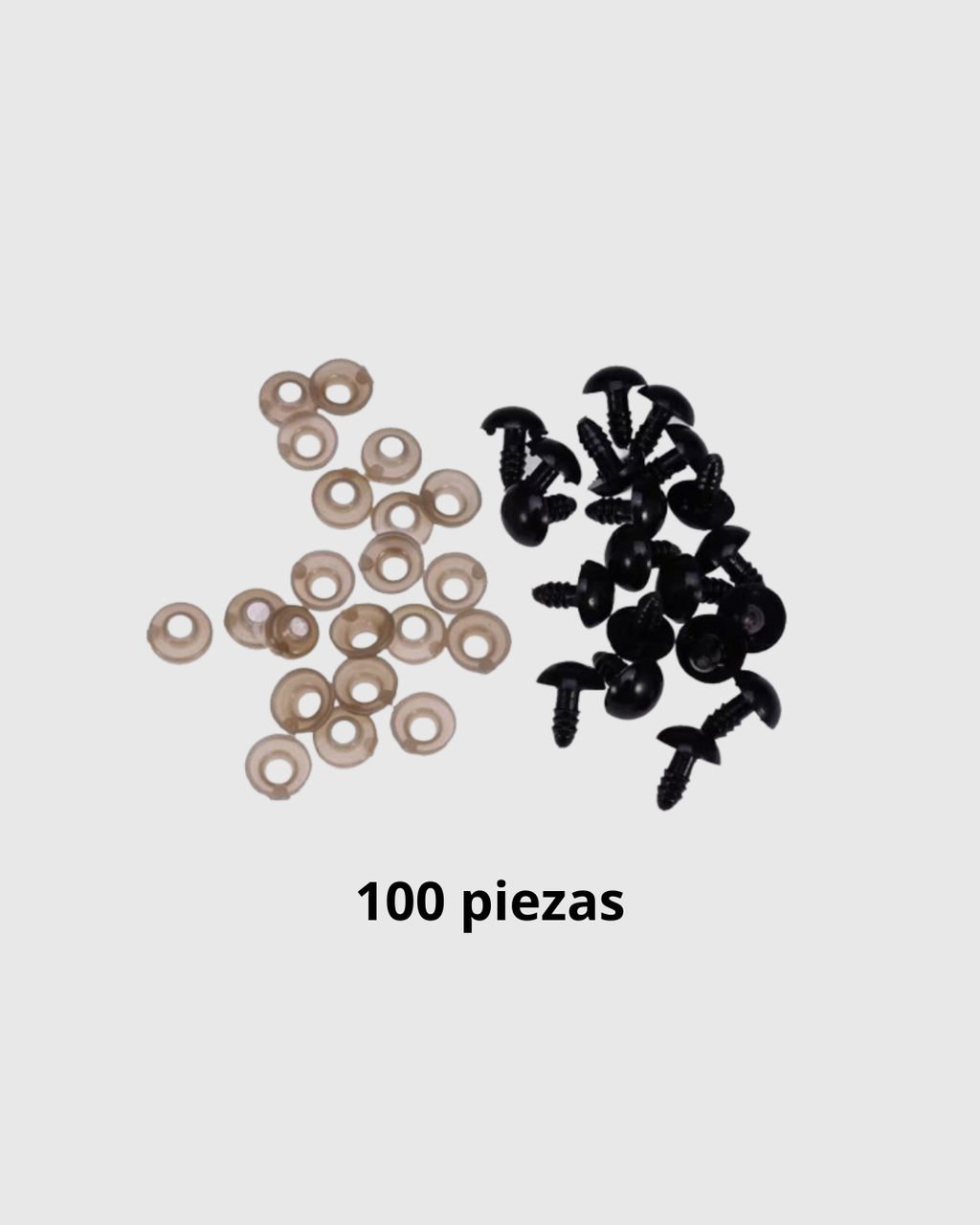 100 Ojos de Seguridad Negros para Muñecos y Amigurumis