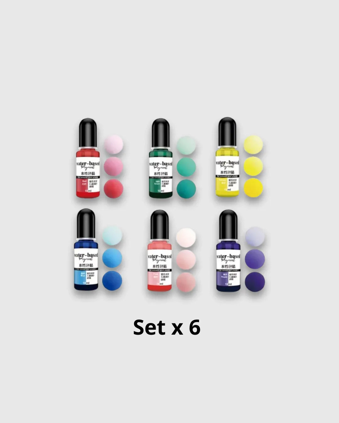 Set de 6 Pigmentos Líquidos para Resina y Yeso