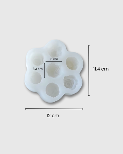 Molde de silicona en forma de flores con 7 cavidades