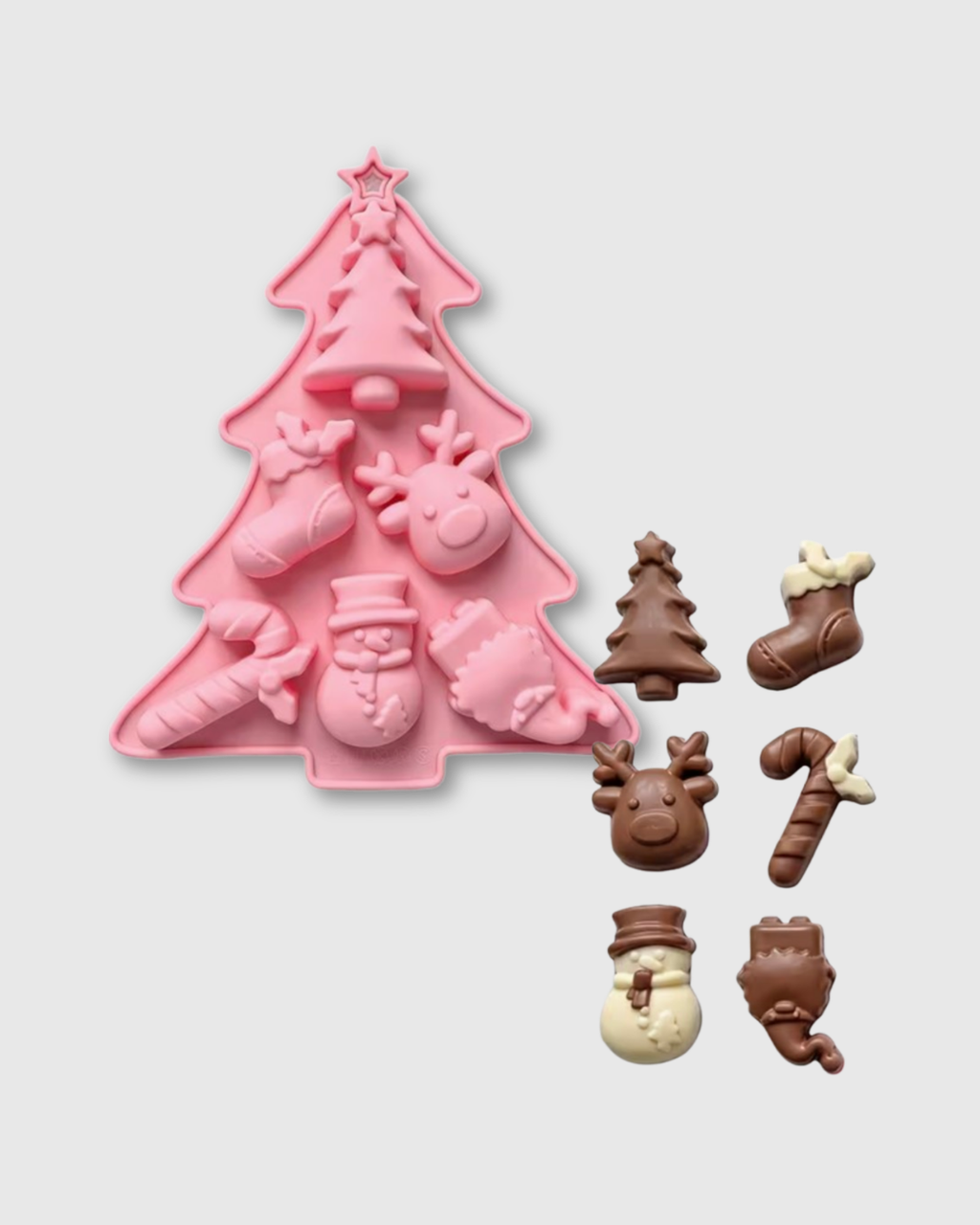 Molde de Silicona Árbol de Navidad x 6 Cavidades