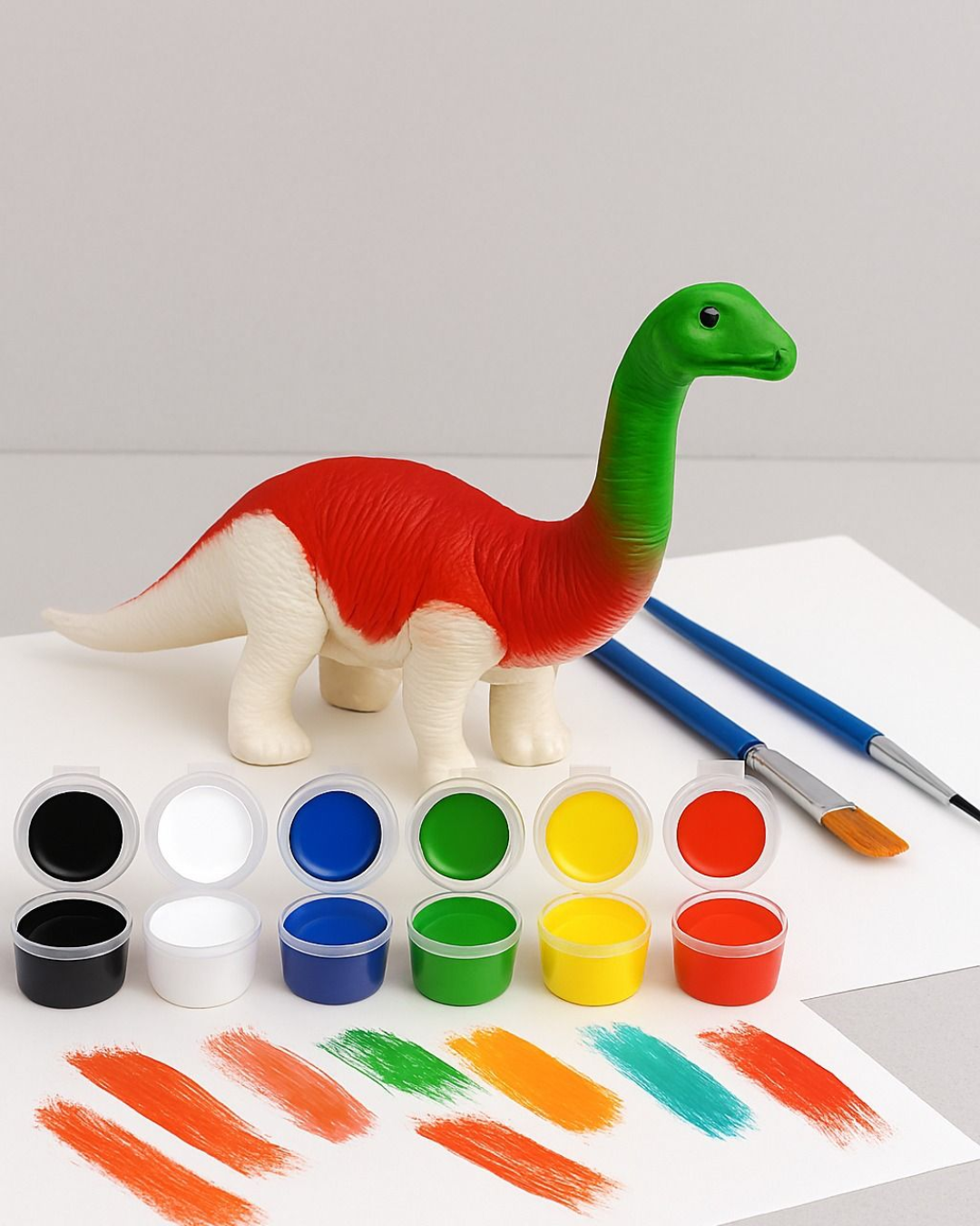 Caja Organizadora x 6 Frascos de Pintura Vacíos de 2 ml con Pincel Plano