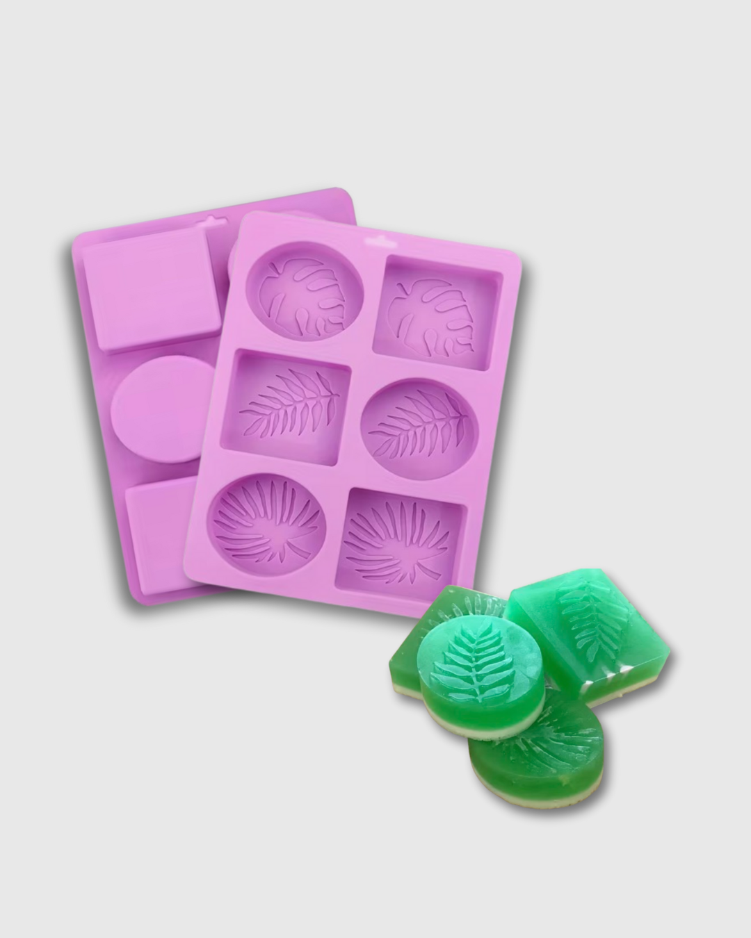 Molde de Silicona de 6 Cavidades con Tallado de Hojas