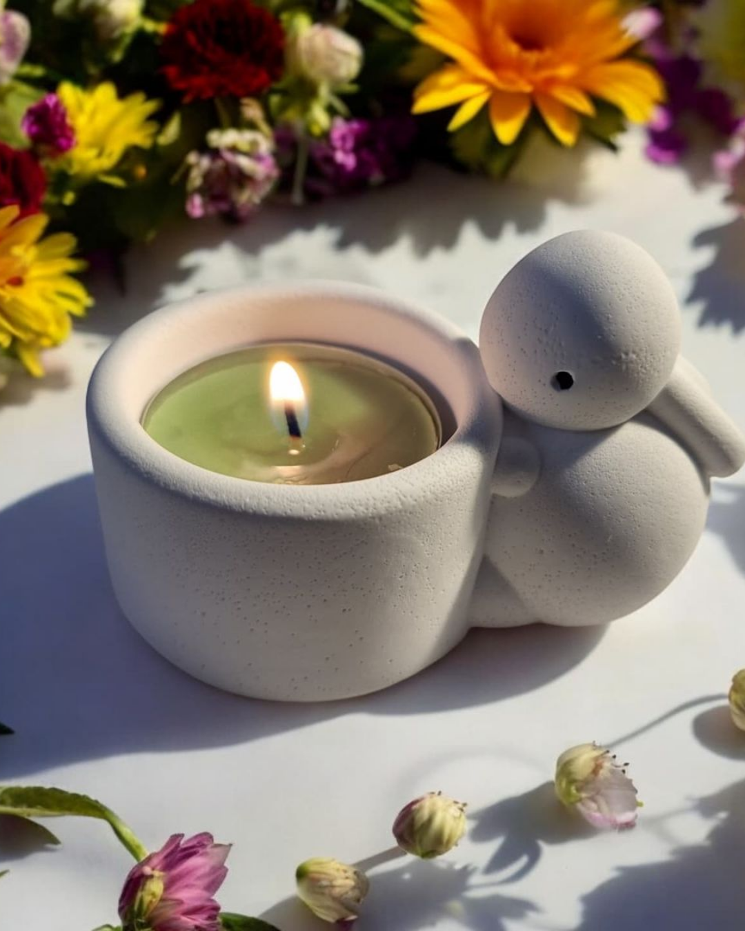 Molde de Silicona Conejito con Portavela