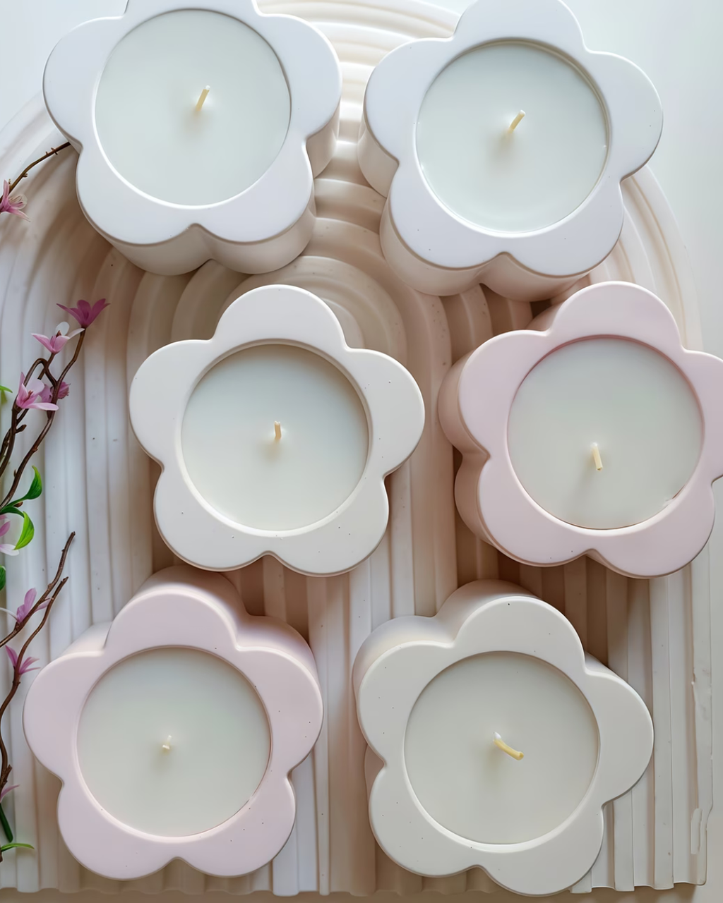 Molde de silicona para recipiente en forma de flor
