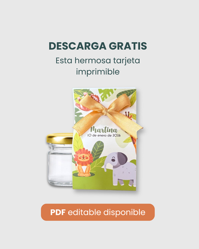 Tarjeta tipo caja para vela - Safari