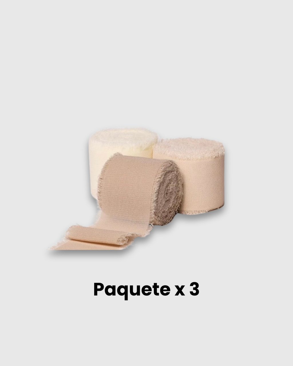 3 cintas de seda de gasa con flecos