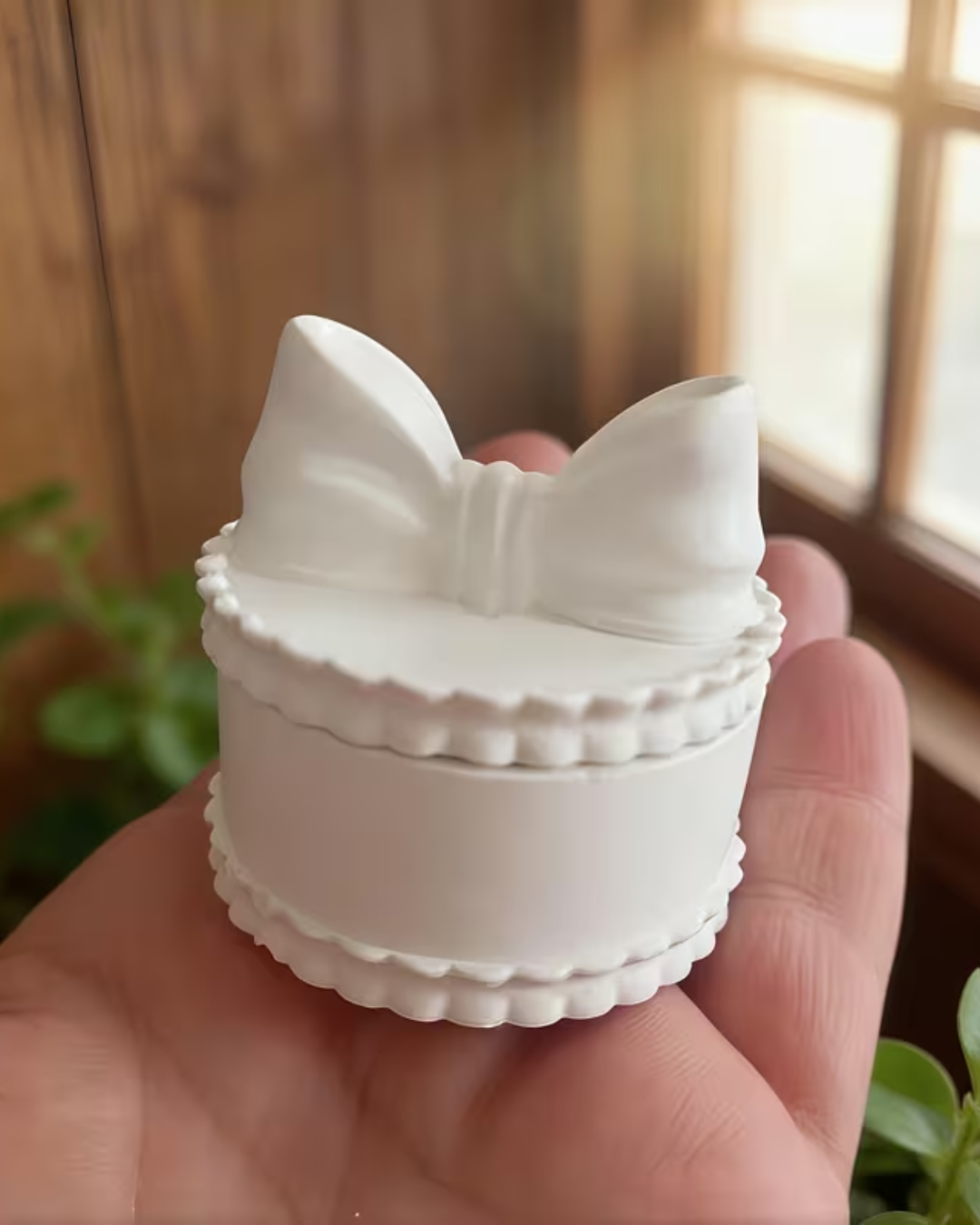 Molde silicona mini caja con lazo y tapa