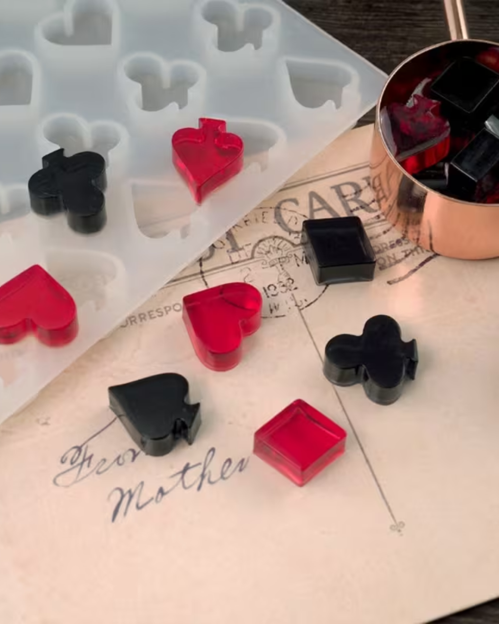 Molde de silicona de figuras de naipe pequeñas - poker
