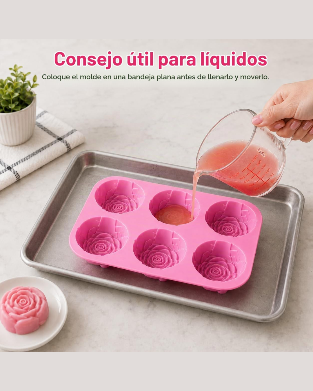 Molde de Silicona Rosas 6 Cavidades