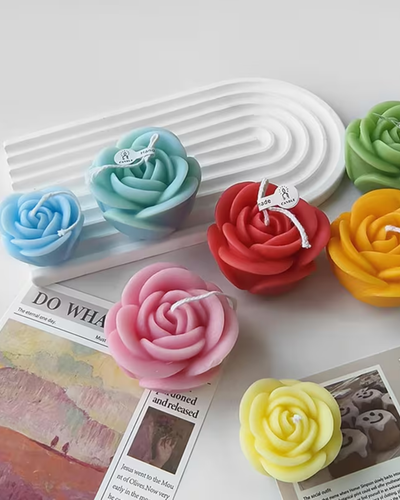 Molde silicona en forma de rosa