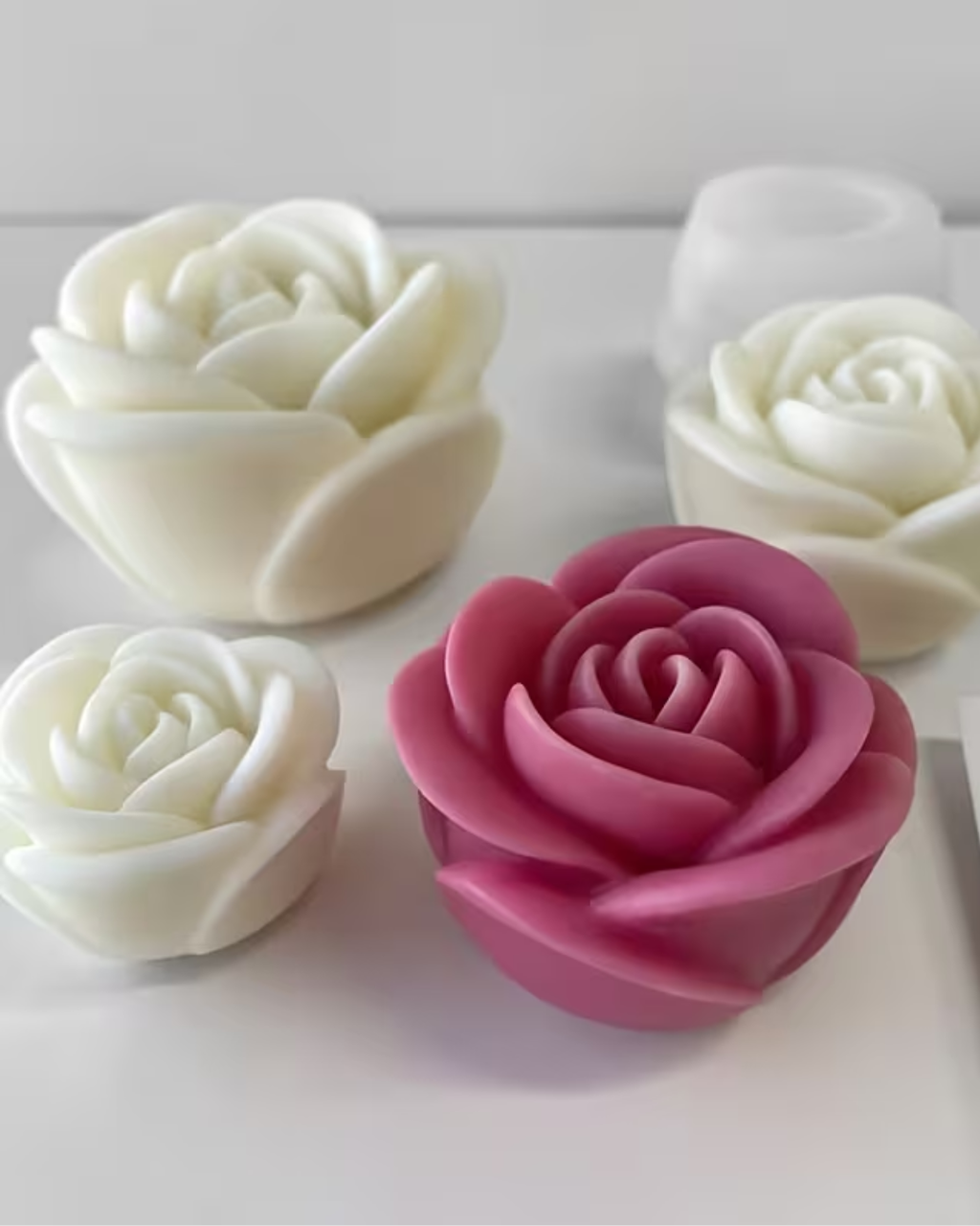 Molde silicona en forma de rosa