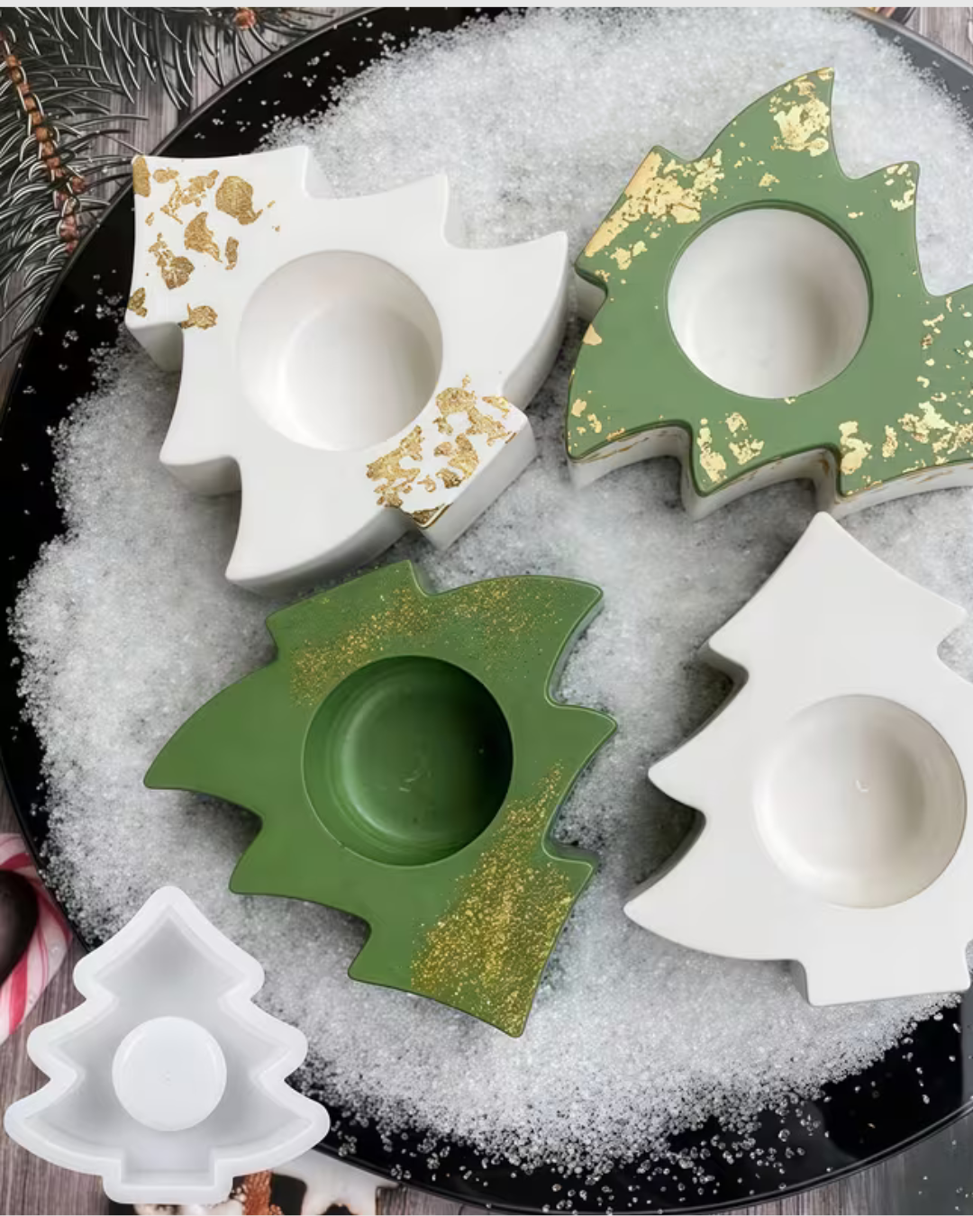 Molde de Silicona Árbol de Navidad para Portavelas