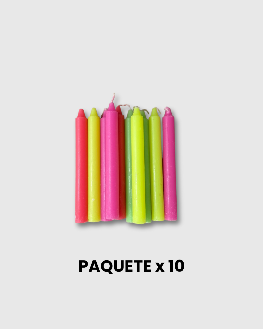 Vela estándar de colores paquete x 10