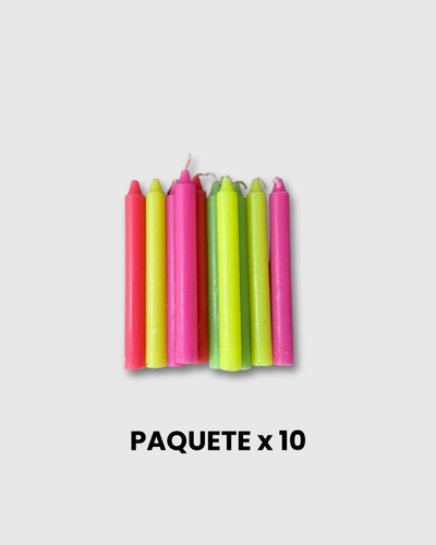 Vela estándar de colores paquete x 10