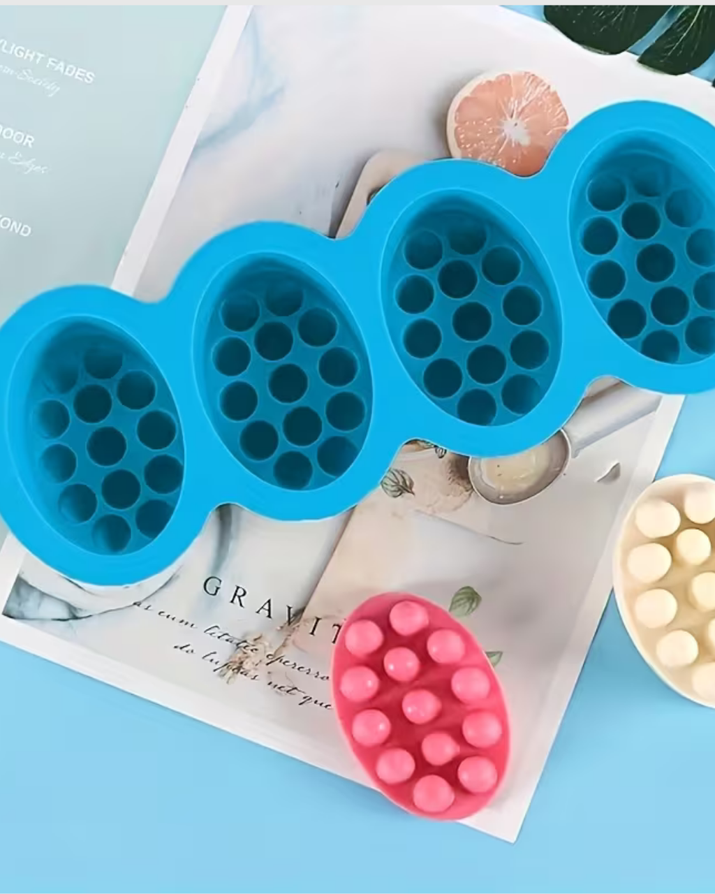 Molde de Silicona para Jabón de Masaje – 4 Cavidades