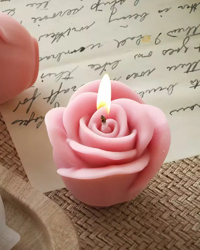 2 moldes de silicona en forma de rosa