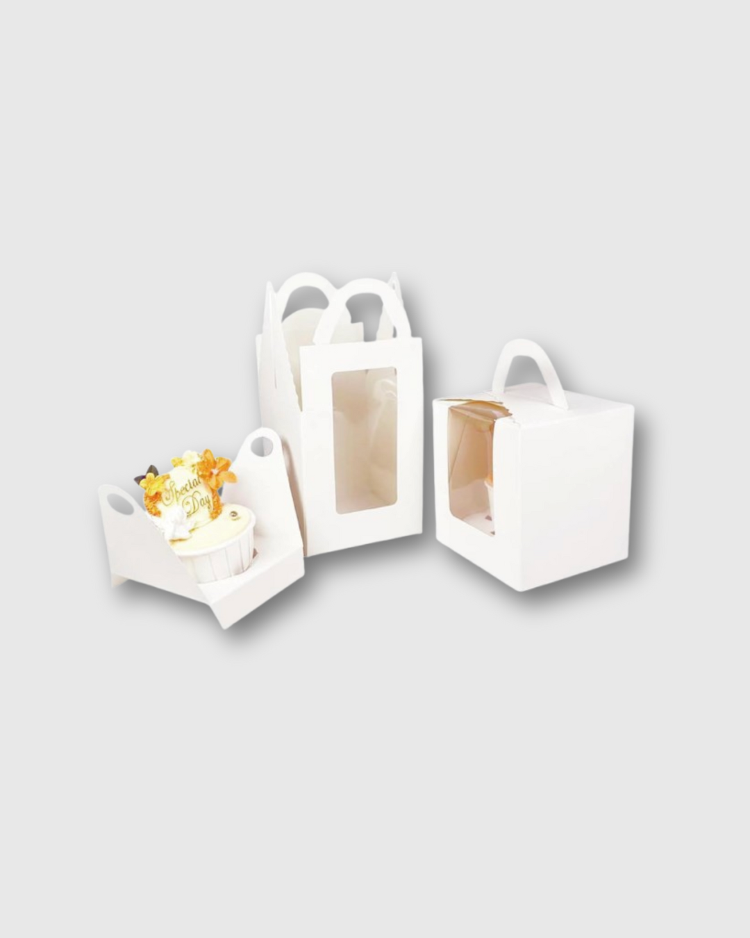 Cajas individuales para cupcakes con ventana 11x9x9