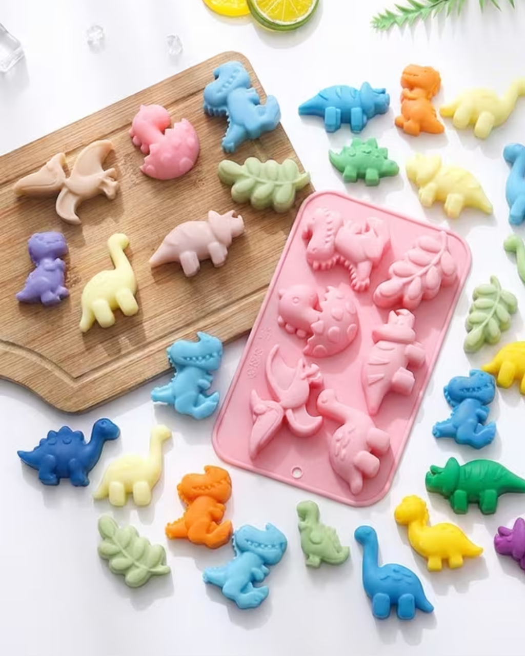 Molde de silicona de dinosaurios x 6 cavidades