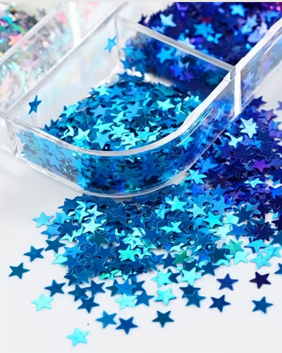 Caja de Lentejuelas Brillantes en Forma de Estrella – 12 Cavidades