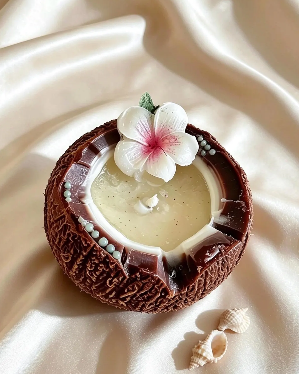 molde de silicona para velas con forma de concha de coco