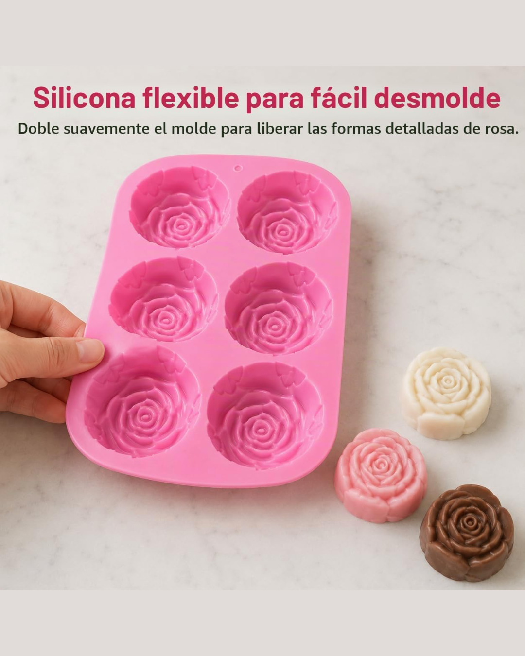 Molde de Silicona Rosas 6 Cavidades