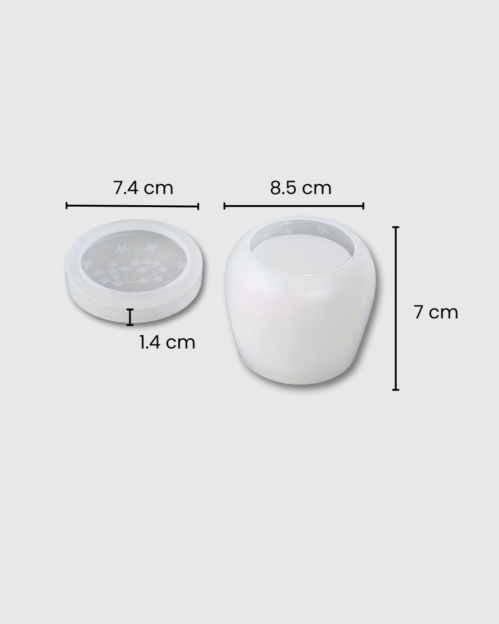 Molde de Silicona para Recipiente con Tapa – Diseño de Estrellas