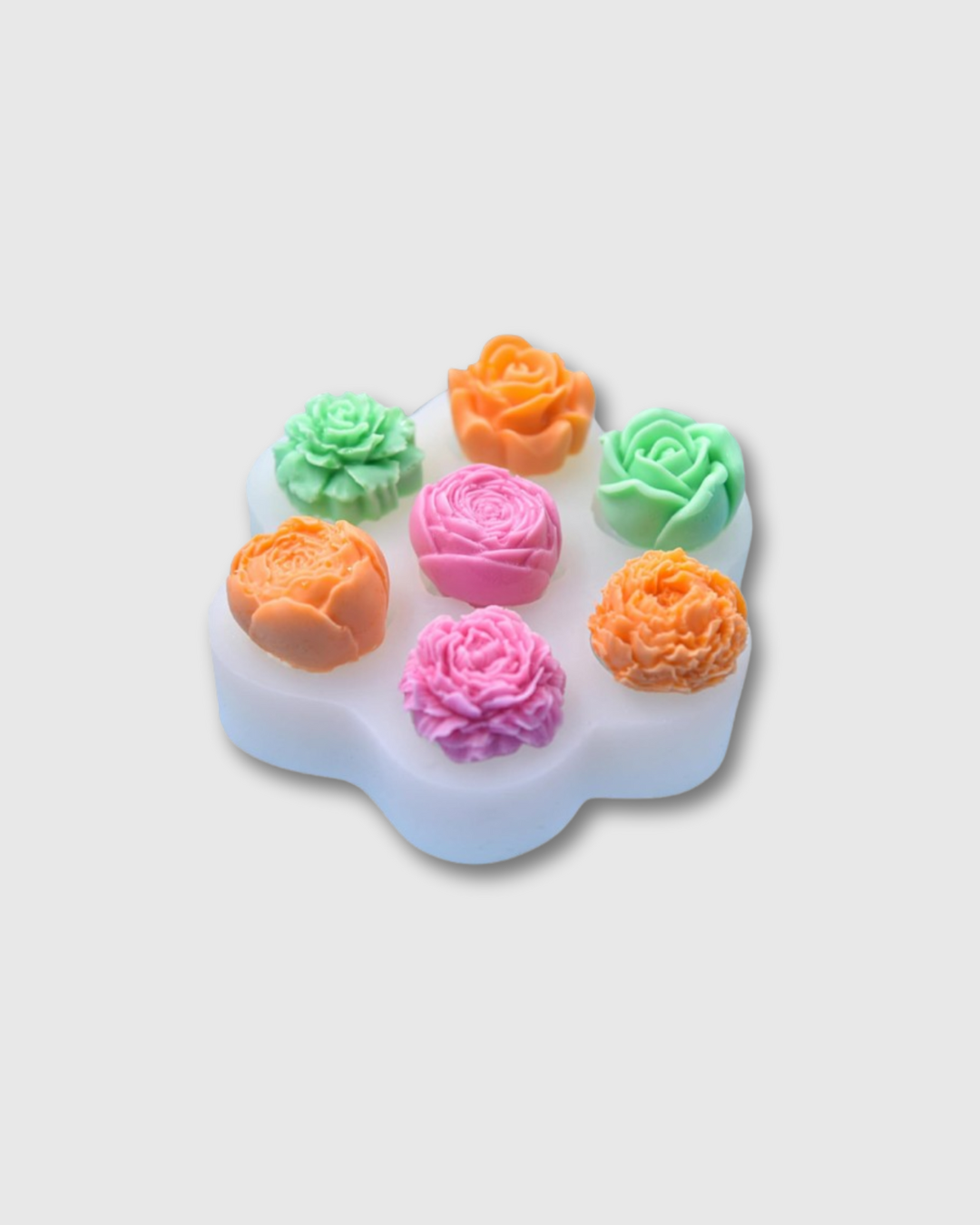 Molde de silicona en forma de flores con 7 cavidades