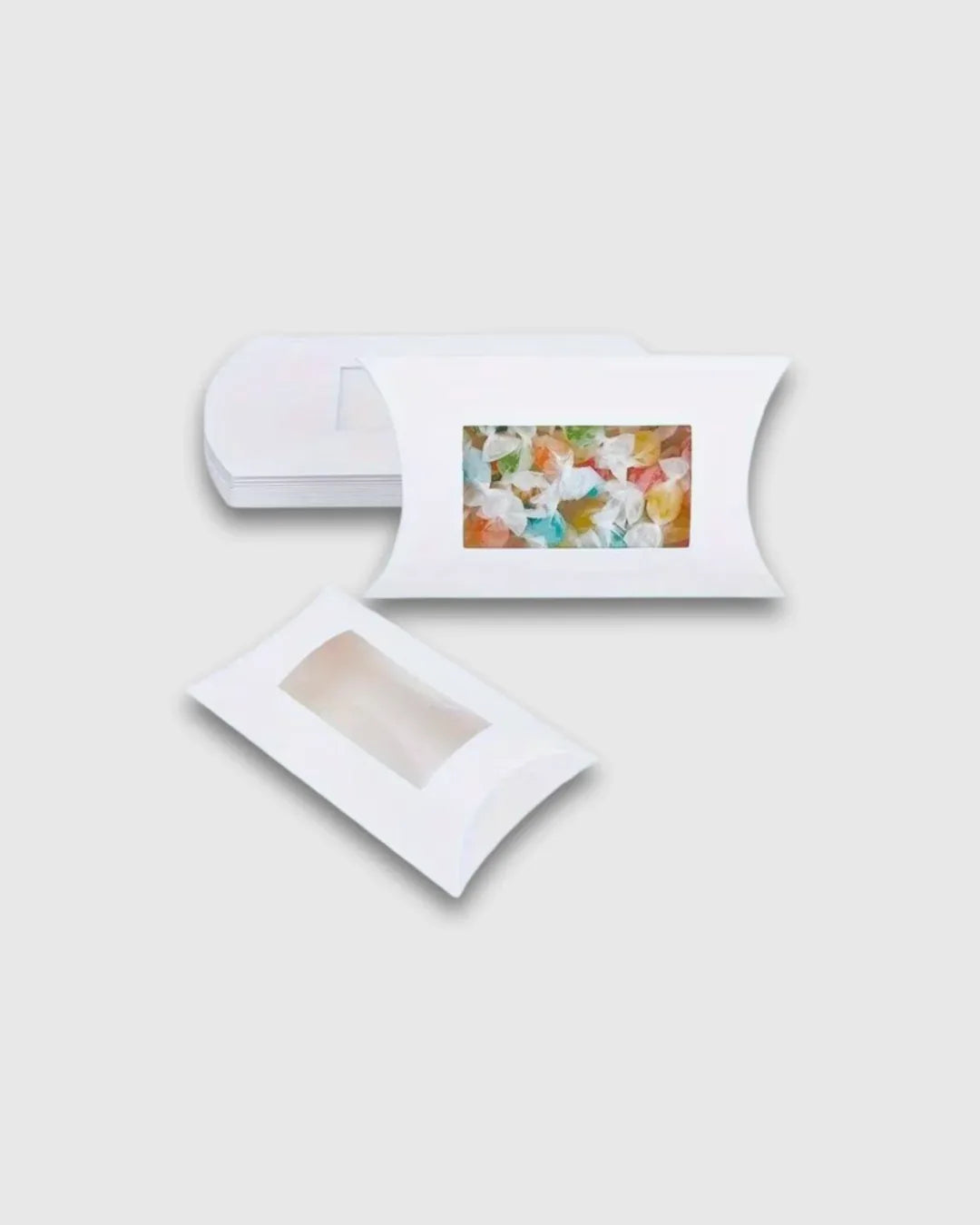 Cajas de regalo tipo almohada con ventana Blanco