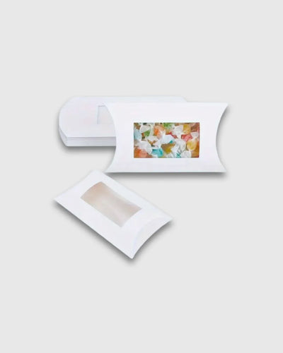 Cajas de regalo tipo almohada con ventana Blanco