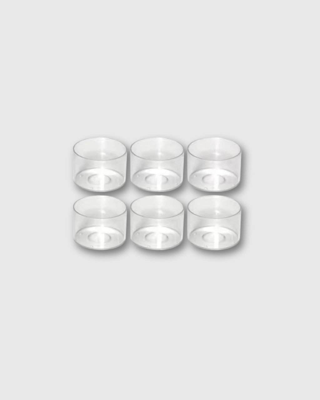 Vasos transparentes de policarbonato para velas 2.6cm de alto