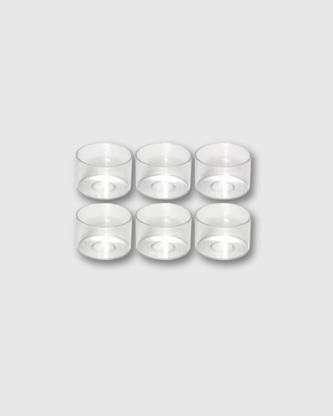 Vasos transparentes de policarbonato para velas 2.6cm de alto
