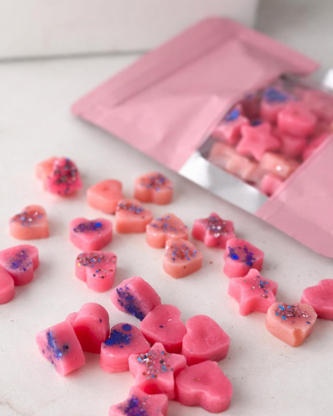 Molde de silicona con mini corazones y estrellas