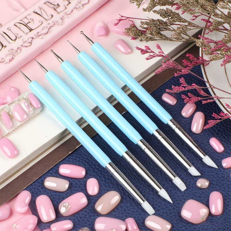 Set de 5 Pinceles de Doble Punta para Decoración