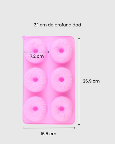 Molde de silicona donas de 6 cavidades