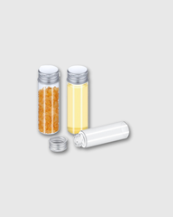 Botella de Plástico con Tapa de Rosca de Aluminio plateado (15ml)
