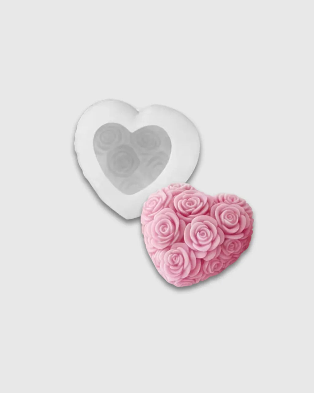 Molde de silicona corazón con rosas