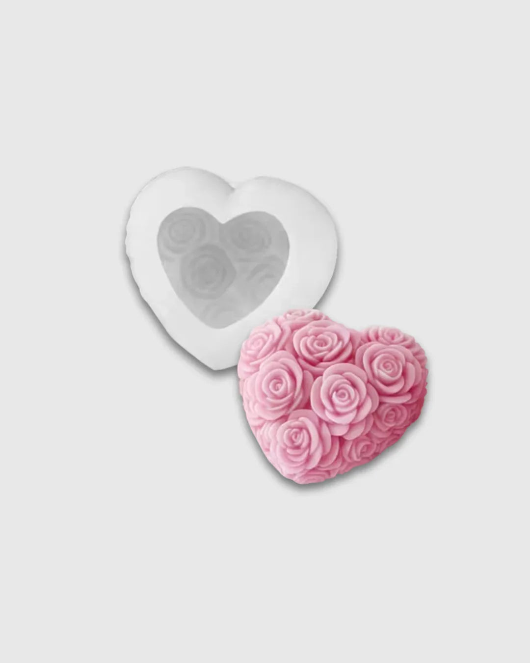 Molde de silicona corazón con rosas
