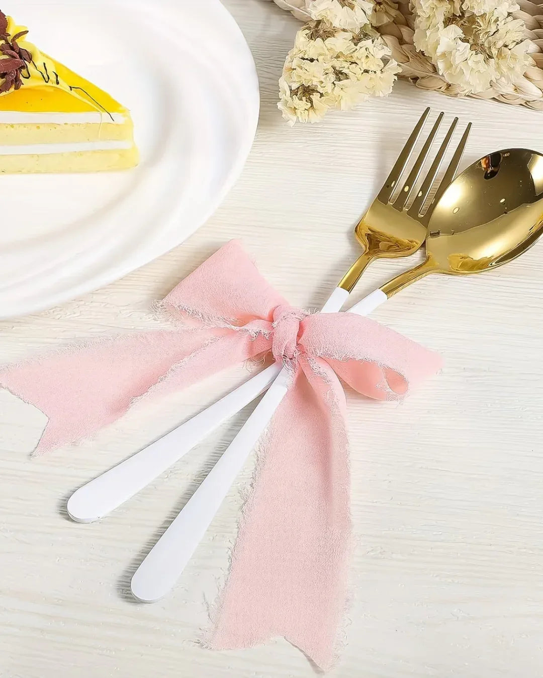 Cinta de Chifón Suave y Elegante para Decoración (4 Rollos)