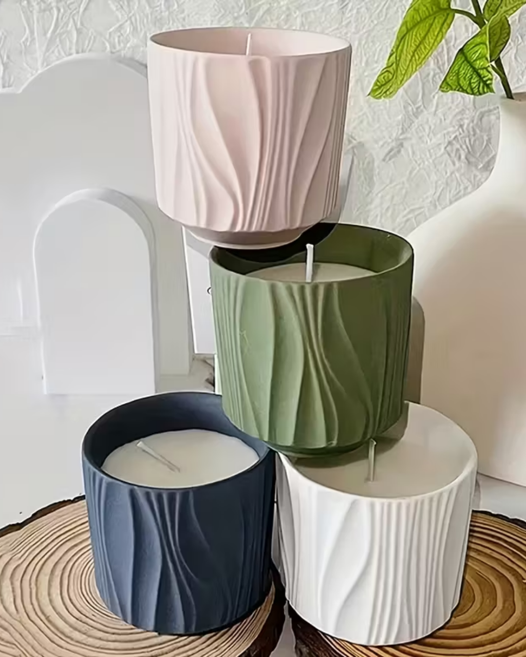 Molde de Silicona con Relieve en Forma de Recipiente